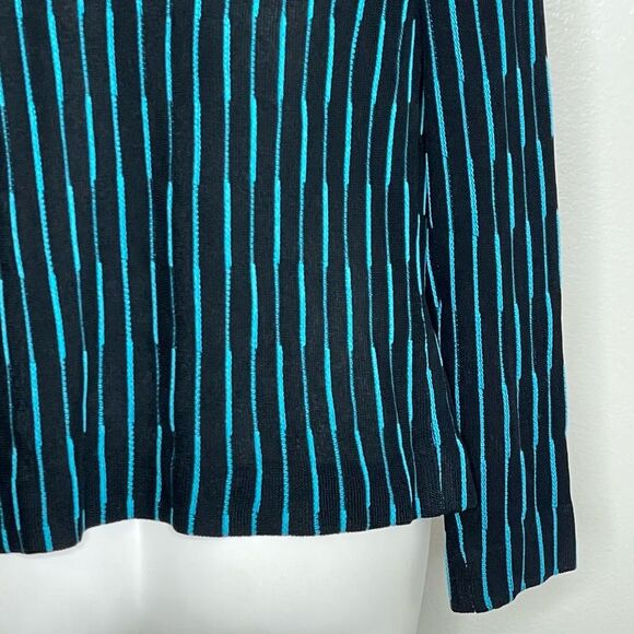 Ming Wang Black Stripe Waterfall Cardigan Size Small - Picture 9 of 16